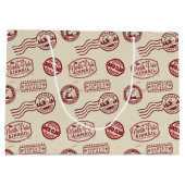 Santa Claus Airmail Holiday Große Geschenktüte (Rückseite)