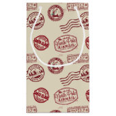 Santa Claus Airmail Holiday Kleine Geschenktüte (Rückseite)