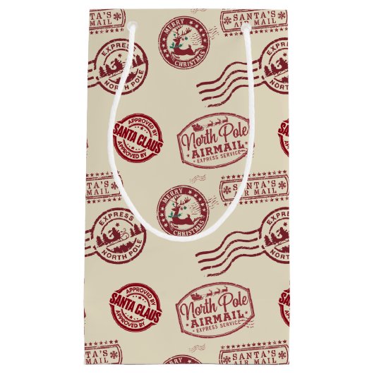 Santa Claus Airmail Holiday Kleine Geschenktüte (Vorderseite)