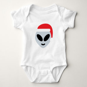 Santa-Claus-Alien-Emoji Baby Strampler
