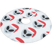 Santa Claus Alien Emoji-Baumrock Polyester Weihnachtsbaumdecke (Schrägansicht)