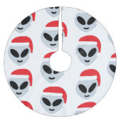 Santa Claus Alien Emoji-Baumrock Polyester Weihnachtsbaumdecke (Vorderseite)