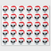 santa claus Alien emoji Geschenkpapier (Flach)