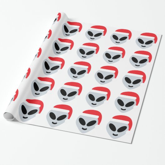 santa claus Alien emoji Geschenkpapier (Ungerollt)