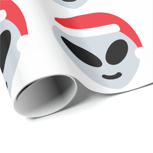 santa claus Alien emoji Geschenkpapier (Rolleneckpunkt)