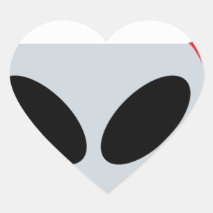 santa claus Alien emoji Herz-Aufkleber