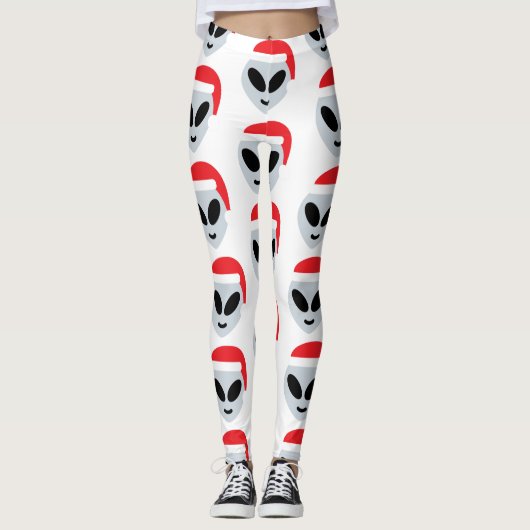 santa claus Alien emoji Leggings (Vorderseite)