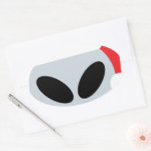 santa claus Alien emoji Ovaler Aufkleber (Umschlag)