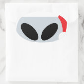 santa claus Alien emoji Ovaler Aufkleber (Tasche)