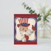 Santa Claus als Uncle Sam Feiertagspostkarte (Stehend Vorderseite)