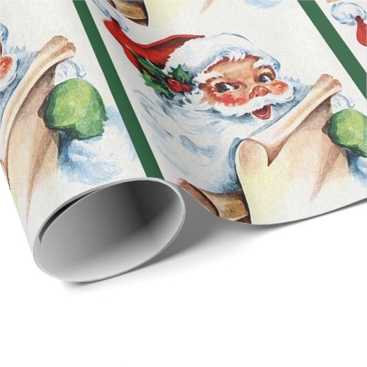 Santa Claus Alte Mode Weihnachtsgebäck Wrappi Geschenkpapier (Rolleneckpunkt)