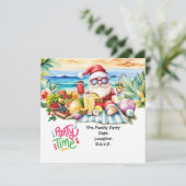 SANTA CLAUS am Hawaii Beach zu Weihnachten Einladung (Stehend Vorderseite)