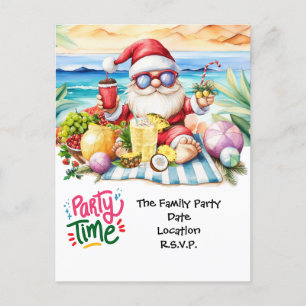 SANTA CLAUS am Hawaii Beach zu Weihnachten Postkarte