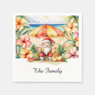 SANTA CLAUS am Hawaii Beach zu Weihnachten Serviette