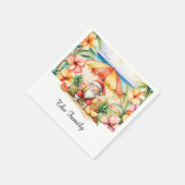 SANTA CLAUS am Hawaii Beach zu Weihnachten Serviette (Ecke)