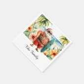 SANTA CLAUS am Hawaii Beach zu Weihnachten Serviette (Ecke)