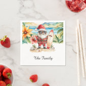 SANTA CLAUS am Hawaii Beach zu Weihnachten Serviette (Beispiel)