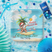 SANTA Claus am Strand Weihnachten im Juli Party Pappteller (Party)