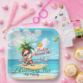 SANTA Claus am Strand Weihnachten im Juli Party Pappteller (Party)