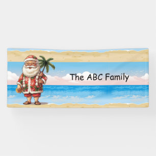 SANTA CLAUS am Strand zu Weihnachten im Juli Banner