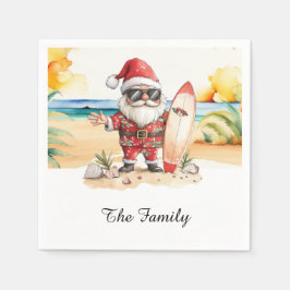 SANTA CLAUS am Strand zu Weihnachten im Juli Serviette
