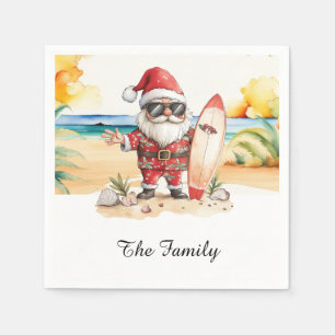 SANTA CLAUS am Strand zu Weihnachten im Juli Serviette