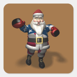 Santa Claus am zweiten Weihnachtsfeiertag Quadratischer Aufkleber