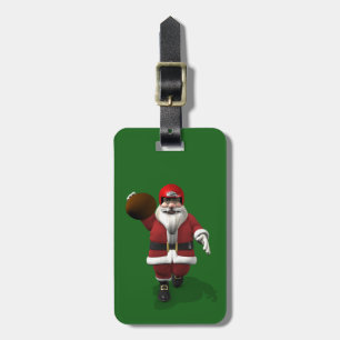 Santa Claus American Football Player Gepäckanhänger