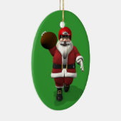 Santa Claus American Football Player Keramikornament (Rechts)