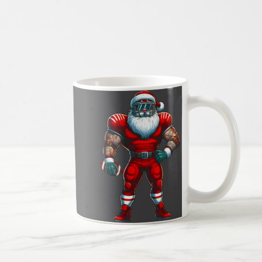 Santa Claus American Football Player Merry Christm Kaffeetasse (Rechts)