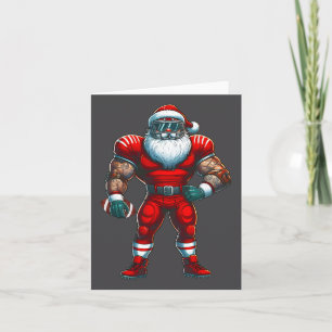 Santa Claus American Football Player Merry Christm Karte