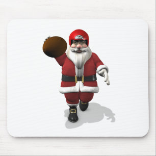 Santa Claus American Football Player Mousepad