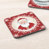 Santa Claus Amidst Schneeflocken Getränkeuntersetzer (Linke Seite)