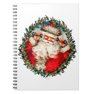 Santa Claus an Schnurtelefonen Notizblock