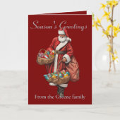 Santa Claus And Christmas Giving Karte (Gelbe Blume)