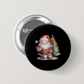 Santa Claus And Christmas Tree  Button (Vorne & Hinten)