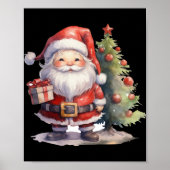 Santa Claus And Christmas Tree Poster (Vorne)