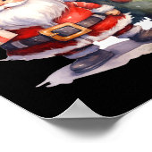 Santa Claus And Christmas Tree  Poster (Ecke)