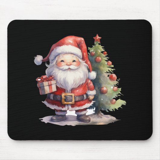 Santa Claus And Christmas Tree T Shirt  Mousepad (Vorne)