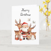 Santa Claus and his helpers. Whimsical Christmas Karte (Gelbe Blume)