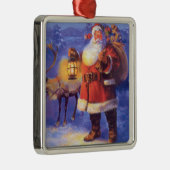 Santa Claus and his reindeer Ornament Aus Metall (Rechts)