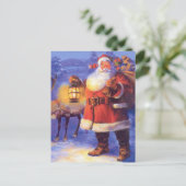 Santa Claus and his reindeer Postkarte (Stehend Vorderseite)