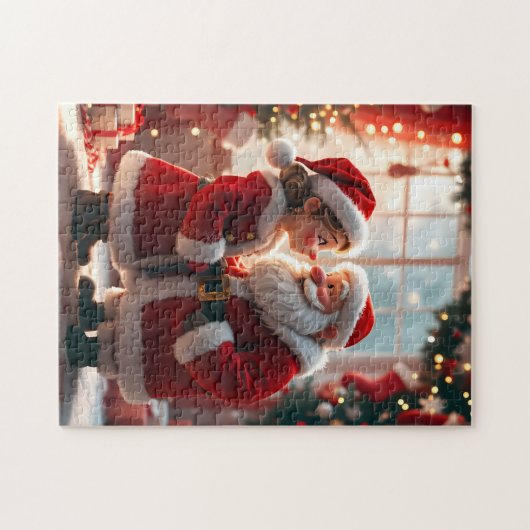Santa Claus and Mrs. Claus celebrate X-Mas, fun  Puzzle (Horizontal)