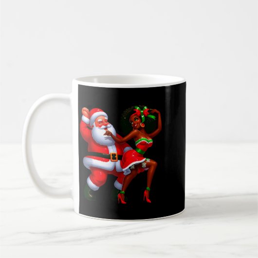 Santa Claus And Mrs Claus Dancing Melanin Christma Kaffeetasse (Links)
