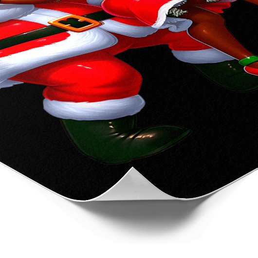 Santa Claus And Mrs Claus Dancing Melanin Christma Poster (Ecke)