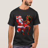 Santa Claus And Mrs Claus Dancing Melanin Christma T-Shirt (Vorderseite)
