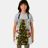 Santa claus and reindeer behind a christmas tree.j schürze (Insitu)