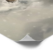 Santa Claus and Reindeer Christmas Wall Art Poster (Ecke)