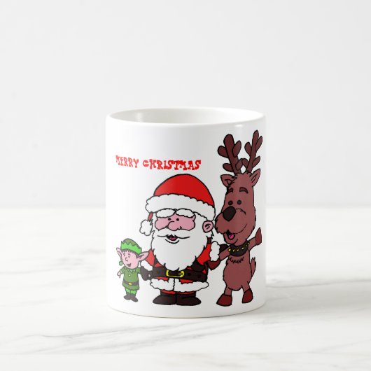 Santa Claus and Reindeer Kaffeetasse (Mittel)
