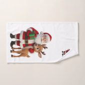 Santa Claus and Rudolph Cartoon Badhandtuch Set (Handtuch)